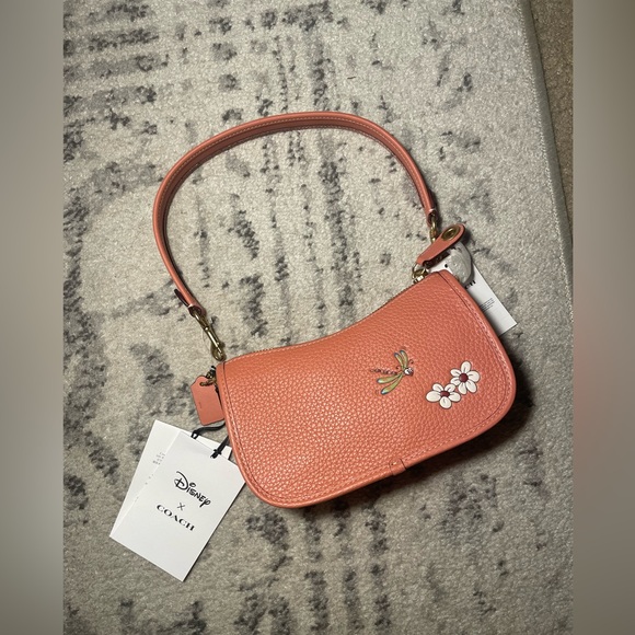 Disney x Coach π©·π§‘ Mickey & Flowers leather shoulder bag purse NWT - Picture 10 of 12